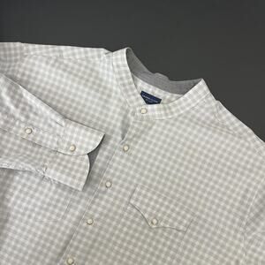 Proper Cloth Western Shirt Mens 3XL Check Band‎ Collar Pearl Snap Cowboy Rodeo